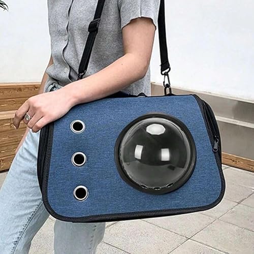 Bolsa de transporte para animais de estimação, gato e cachorro, com visor de bola, alça de ombro e a