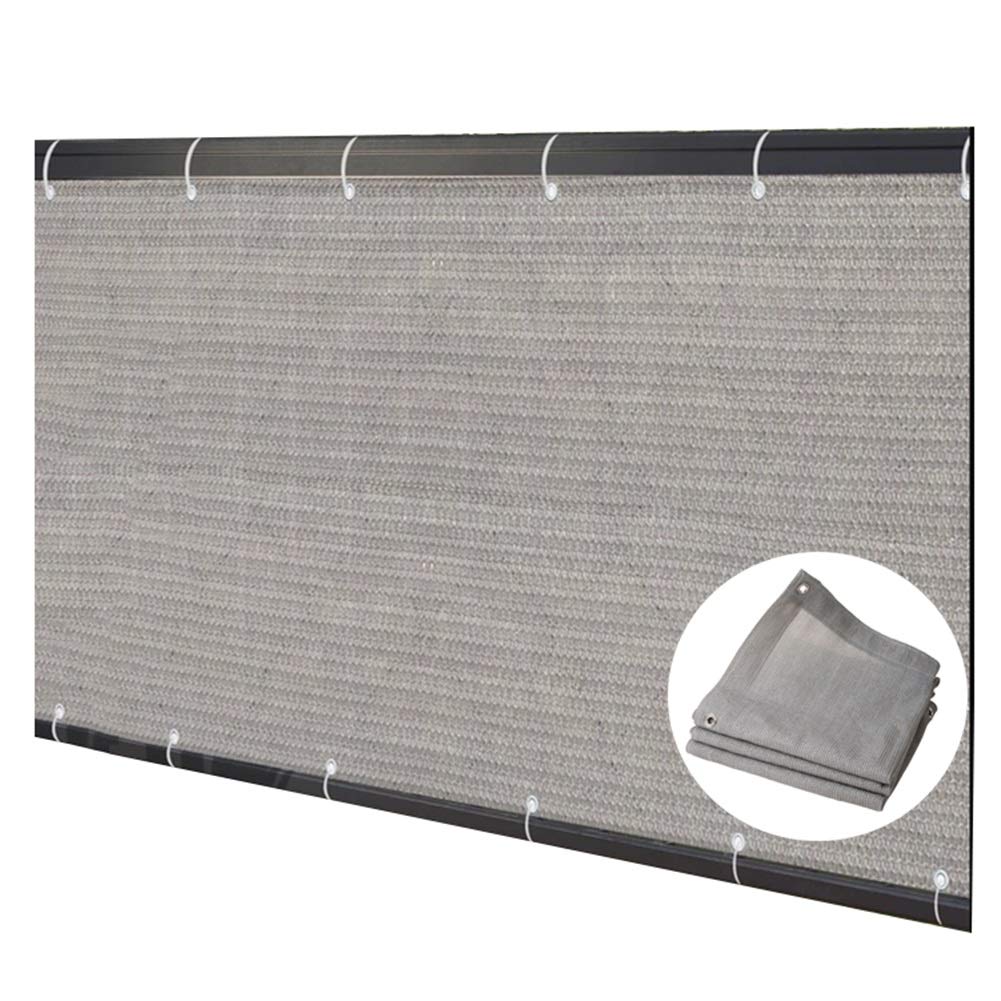 Balcony Privacy Screen, Garden Windproof Outdoor Weave Fence Privacy Protect Sun Shade Fence, 56 Sizes Customizable (Color : Gray, Size : 0.9x6m)