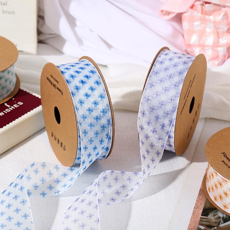 Nastro Nastro di seta 1/2 Rotolo Nastro Floreale Nastro Di Seta Chiffon for Confezioni Regalo Bouquet Di Fiori Nastro Da Imballaggio for La Lavorazione Nastro Di Chiffon Nastro Artigianale Di Organza(