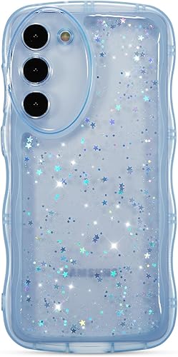 Miniatura 57 de ZTOFERA Funda protectora para Samsung Galaxy A14 4G/5G de 6.6", ondulada, con brillantina de estrella, poliuretano termoplástico transparente, suave