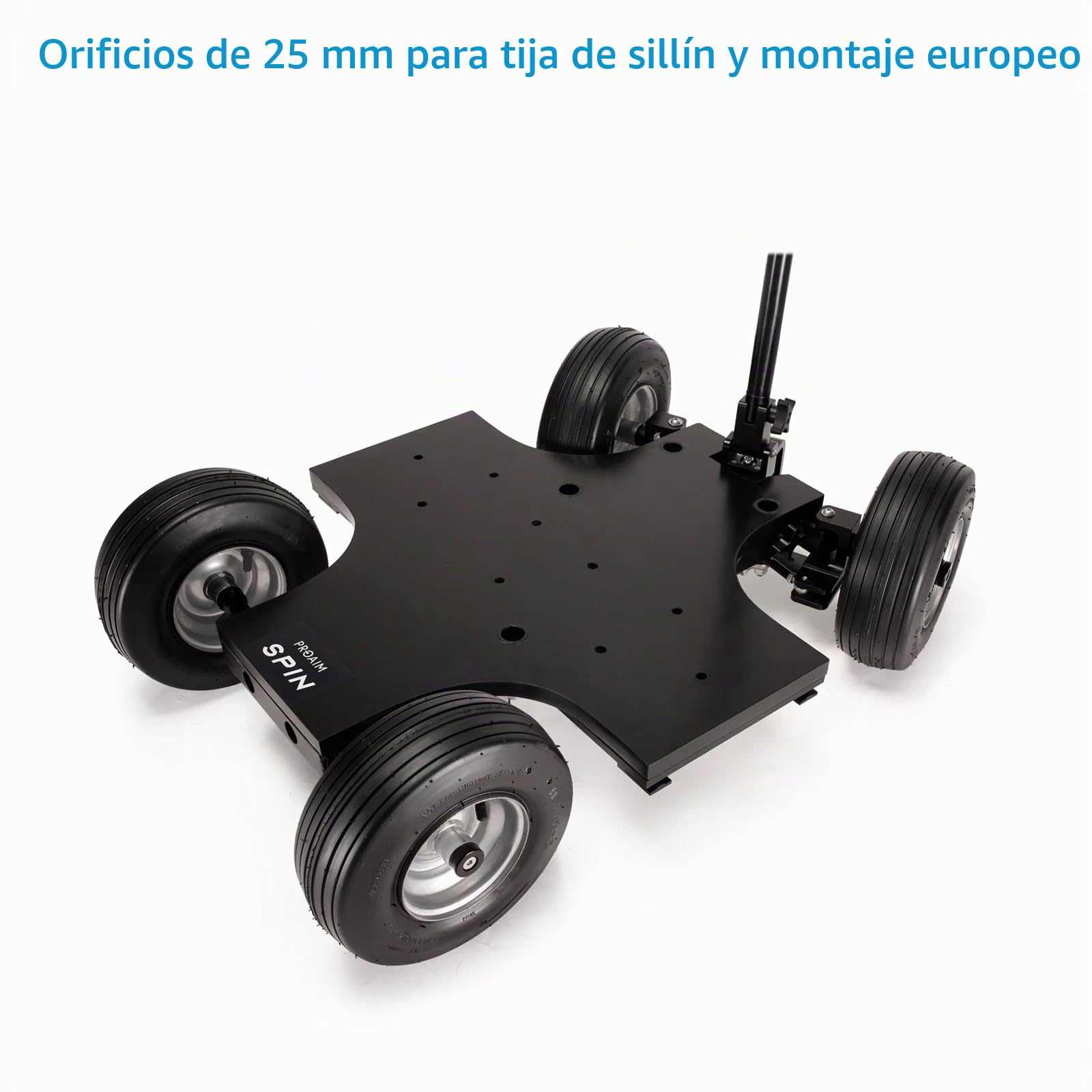 Plataforma rodante Ligera PROAIM Spin para Puertas, Ideal para configuraciones Pesadas de cámara/Pluma. Modos de dirección en 4 y 2 Ruedas. Carga útil de hasta 300 kg (DL-SPIN-01)