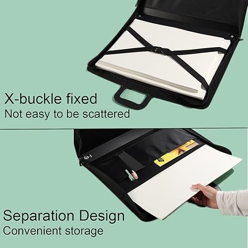 Miniatura 10 de Funda tipo cartera de arte de 11 x 17 pulgadas con cremallera Leger para obras de arte, material de polipropileno, tacto esmerilado, 11 x 17, bolsa