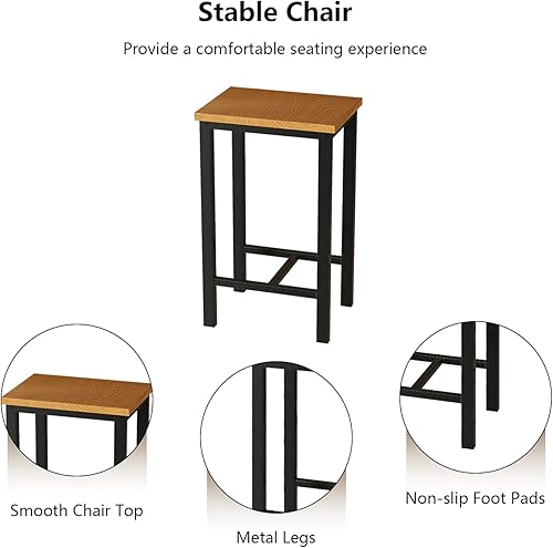 Miniatura 34 de AWQM Juego de mesa de comedor para cocina, sala de estar, bar, color marrón industrial café industrial,Negro-2,Beige (Style 2-Beige),Estilo