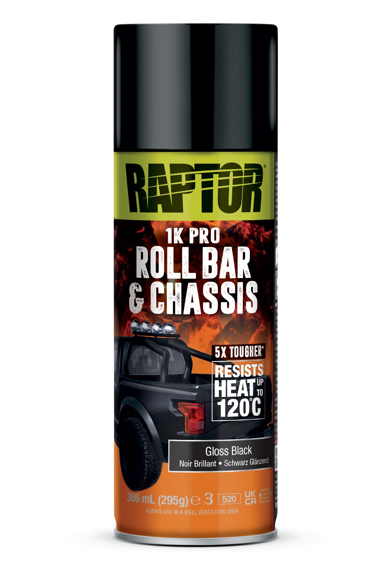 Aerosol 366ml Noir brillant RAPTOR Peint