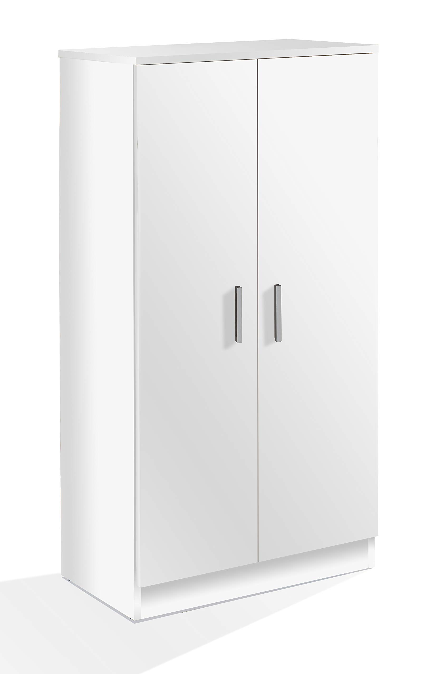 Dmora - Scarpiera Alcudia, Portascarpe salvaspazio, Scarpiera da ingresso, Armadio multiuso a 5 ripiani, 55x36h108 cm, Bianco