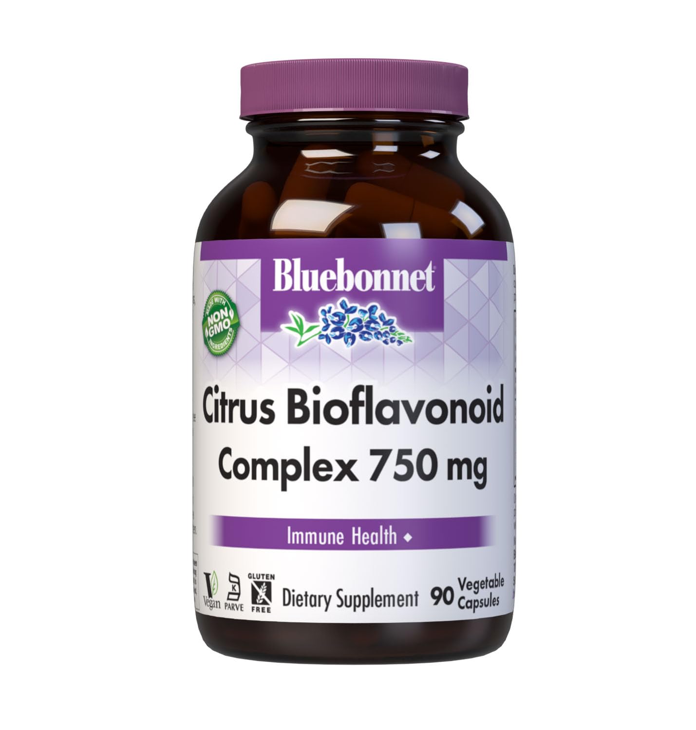 Bluebonnet Citrus Bioflavonoid Complex 750 mg Immune System Support - Hesperidin Citrus Bioflavonoids from Oranges Lemons Grapefruit & Limes - Non-GMO, Vegan, Gluten-Free - 90 Veggie Capsules