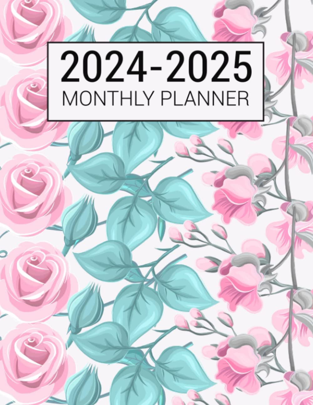 2024-2025 Monthly Planner: Two Year Planner and Schedule Organizer with Floral Cover.
