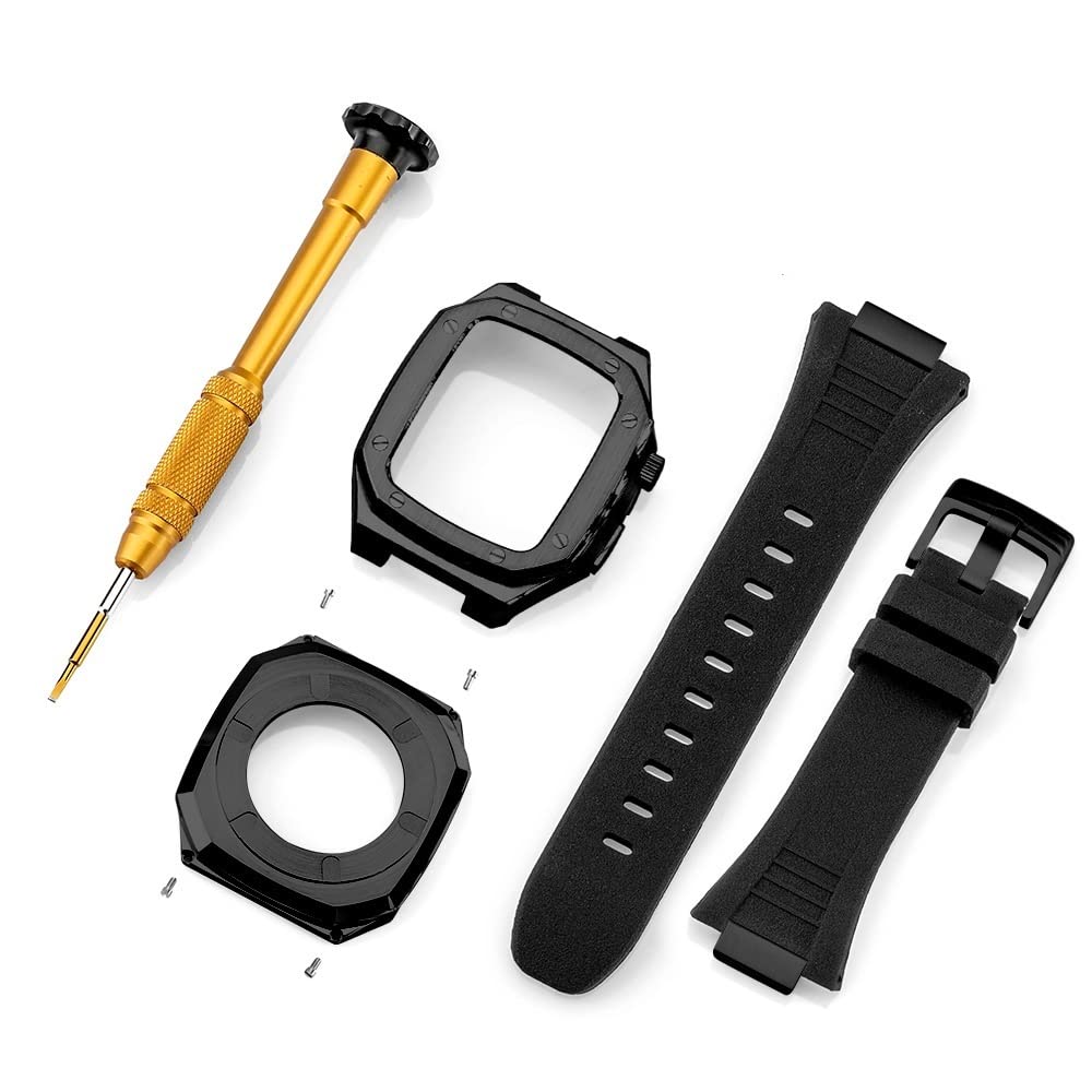 Boîtier de bracelet en acier inoxydable pour Apple Watch 45mm kit de mod métal