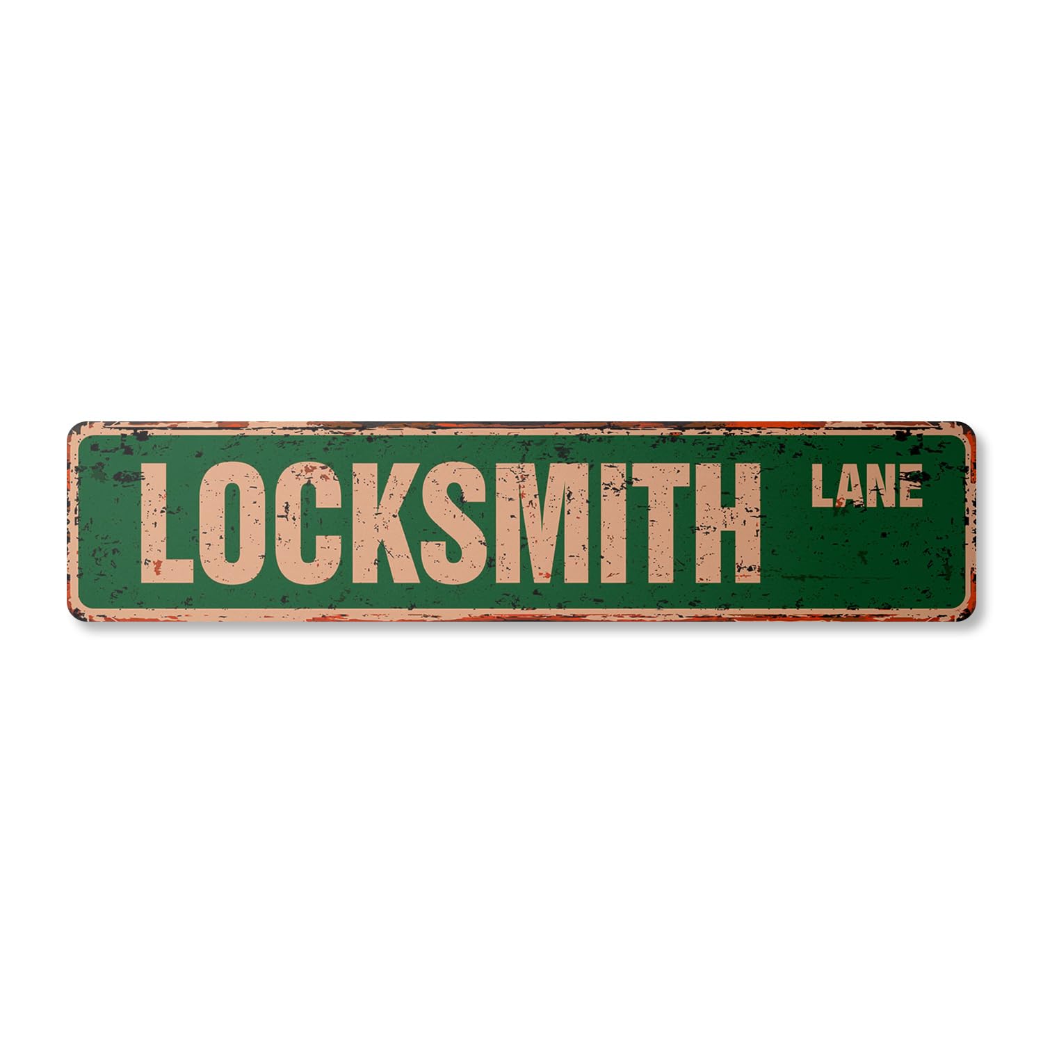 Locksmith Vintage Plastic Street Sign Lock Smith Keys Locks 24 | Indoor/Outdoor | 18" Wide