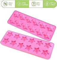 Vista 2 de Molde de chocolate estrella, molde de silicona reutilizable de cinco puntas para hacer chocolates, cubitos de hielo, gelatinas y dulces (rosa)