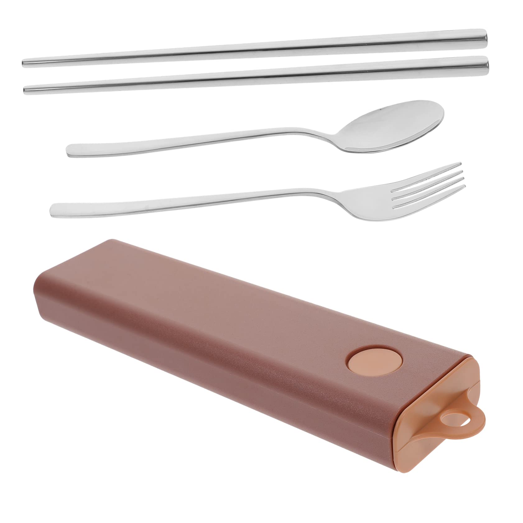 Support de baguettes 4 ensembles fourchette cuillère baguettes ustensiles de service en acier inoxydable ensemble en acier inoxydable couverts de voyage cuillères ensemble de vaisselle ustensiles de