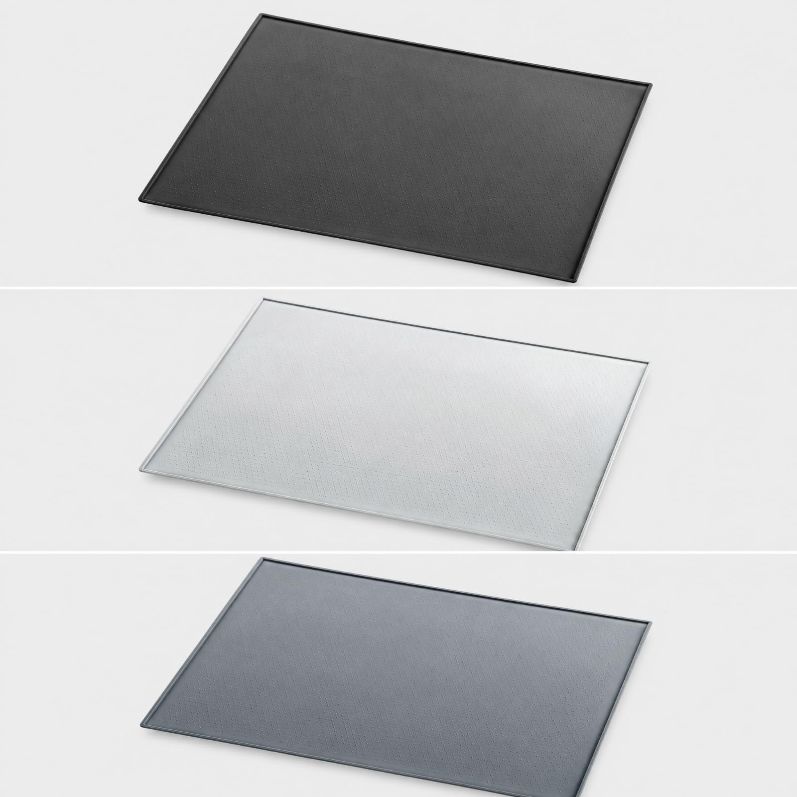 predolo Alfombrilla Rectangular con Bor Antivibración Antivibratorio para Hogar, Gris Granulado