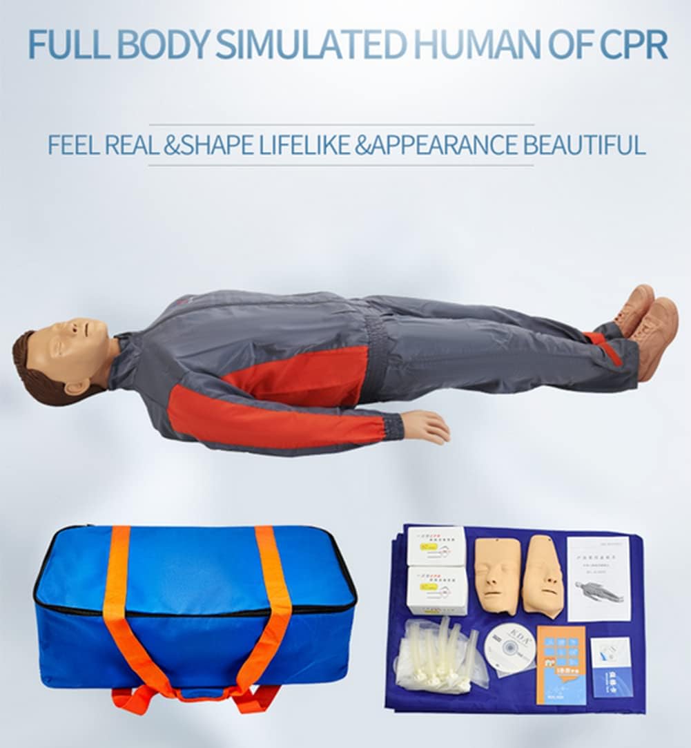 Kit de entrenamiento para maniquíes de RCP, chupetes profesionales de RCP para adultos con accesorios médicos MCR de piel media, juego de entrenamiento de RCP para aula o centros de investigación