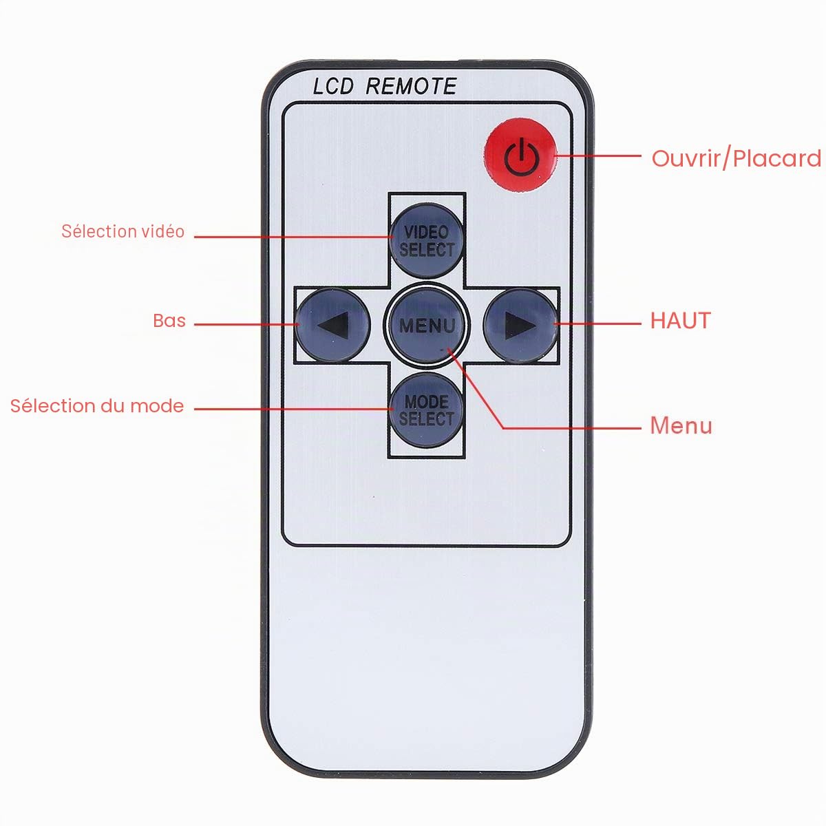 7" 16:9 2 canaux entrée vidéo de Voiture RVB écran numérique Vue arrière VCR Moniteur avec Bouton Tactile