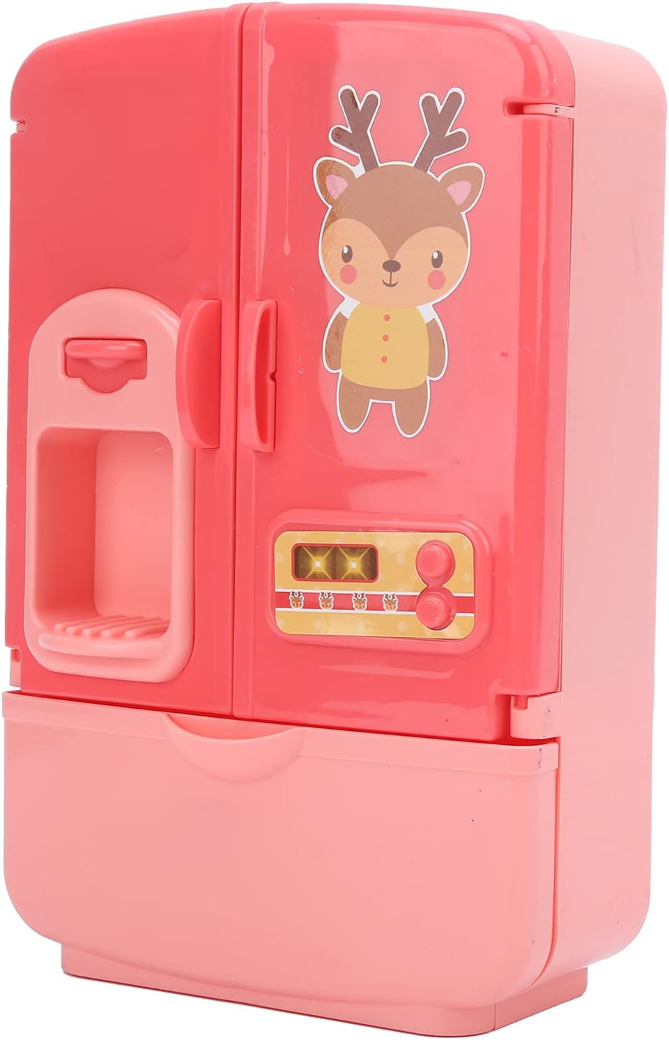 Alomejor Storage Toy, Simulation Intelligent Refrigerator Double Door Children Play House Kitchen Toys Set, with Develop Good Habits, for Endless Fun and Learning Opportunities (Pink)