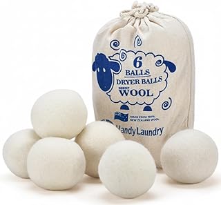 Handy Laundry Wool Dryer Balls - 2.5 Inch - Natural Fabric Softener, Reusable, Reduces Clothing Wrinkles and Saves Drying Time, Better Alternative to Plastic Balls and Liquid Softener (6-Pack)