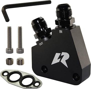 PKSABB GM LSX Oil Cooler Adapter for Corvette C5 C6 C7 LS1 LS2 LS3 LSX Cadillac CTS-V LS1 Camaro & Firebird Black.