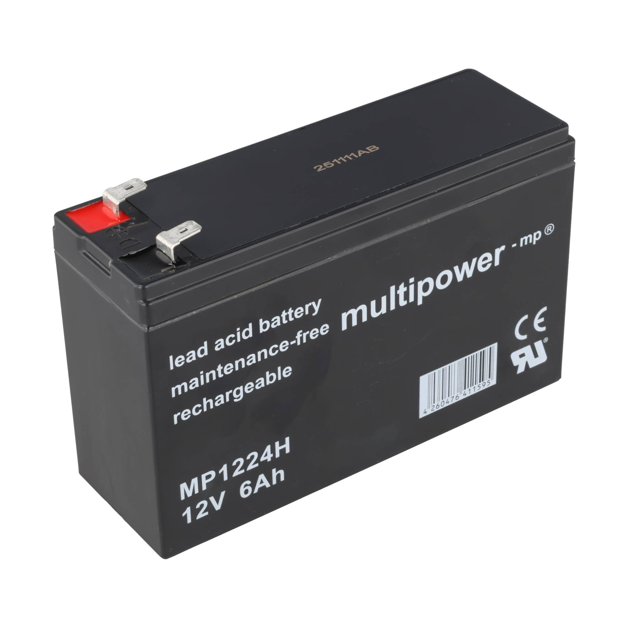 Multipower Blei-Akku MP1224H 12V / 6Ah mit Faston 6,3mm Steckkontakten