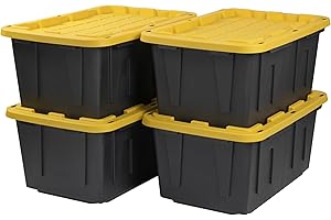 CX BLACK & YELLOW® 27-Gallon Heavy Duty Tough Storage Container &Snap-Tight Lid for Smart Storage