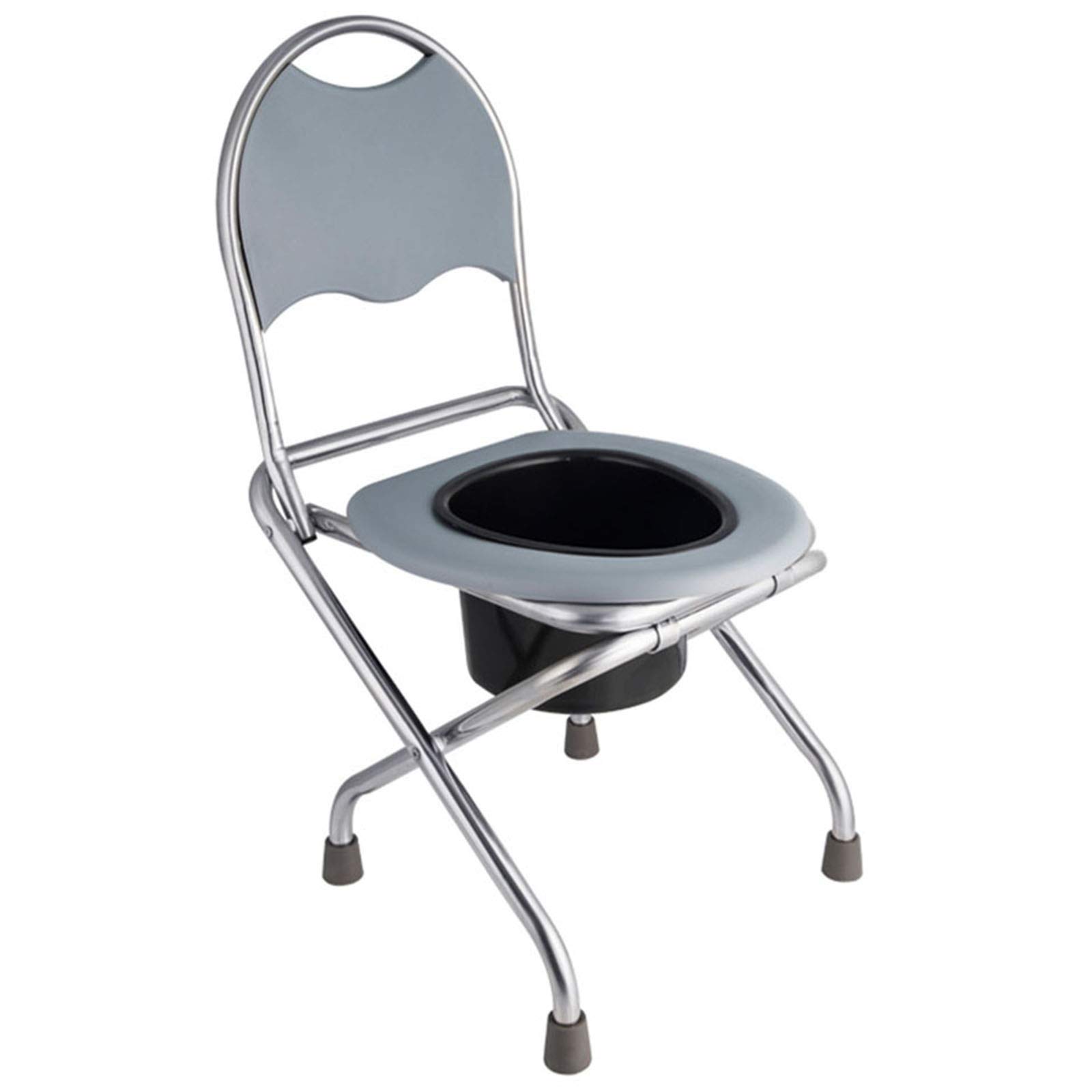 Folding Commode chir, Over Toilet nd Bedside Commode, Comes with Bucket/Lid