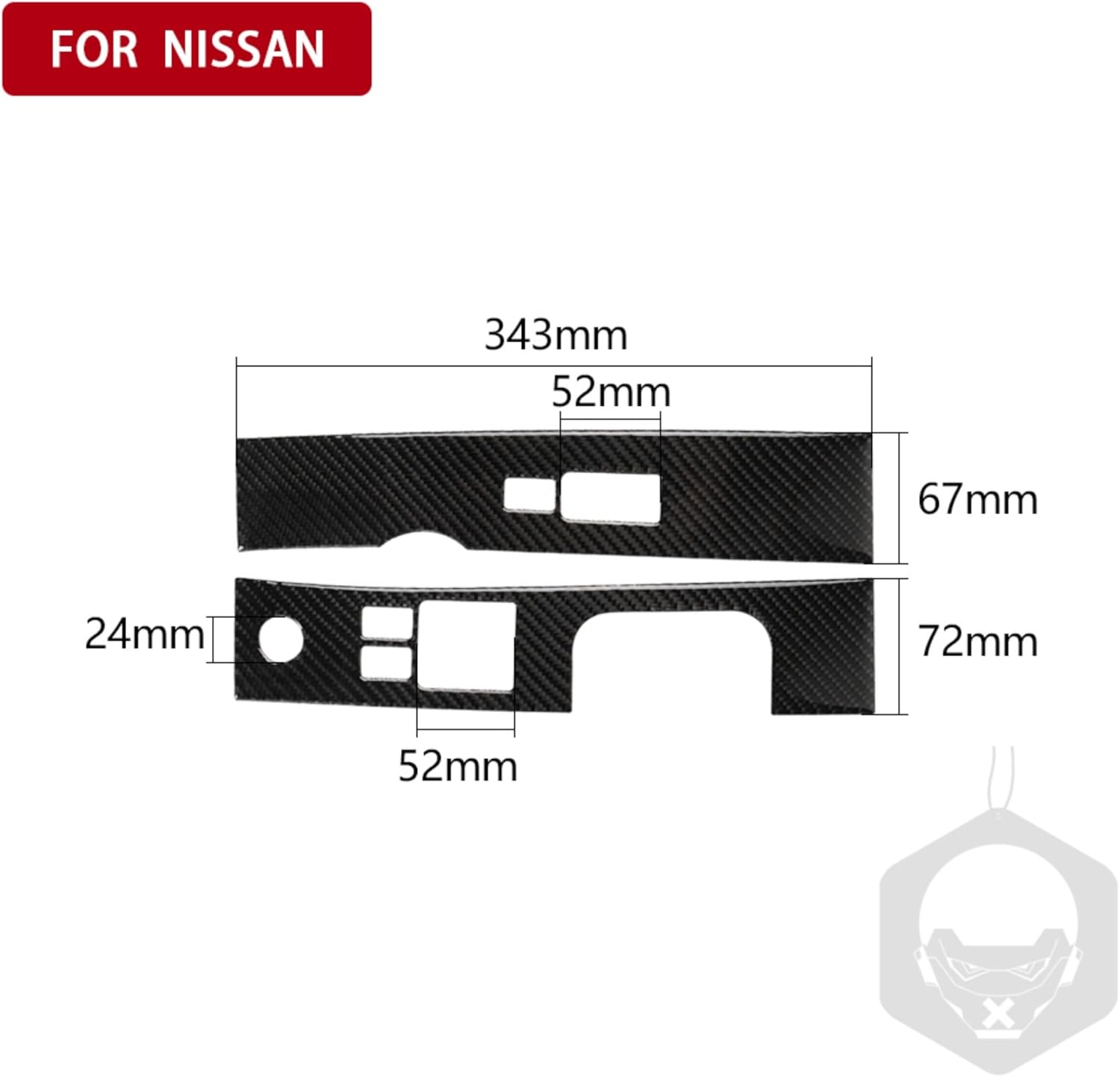 Carbon Fiber Frame Cover Trim Sticker Accessories Decoration Compatible with Nissan 350z 2006-2009 (Classic, Interior Door Handle Armrest Window Lift 04)