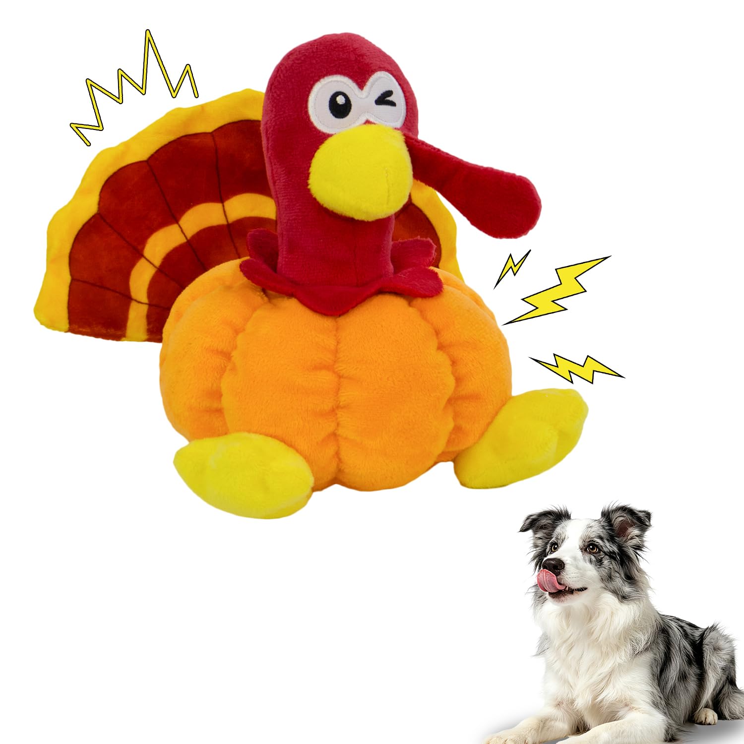 Thanksgiving Dog Toys, Turkey Squeaky Dog Toys with Crinkle, Durable Dog Gifts for Small…