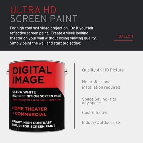 Miniatura 3 de Pintura de pantalla para proyector alta definición 4K ultra blanca galón