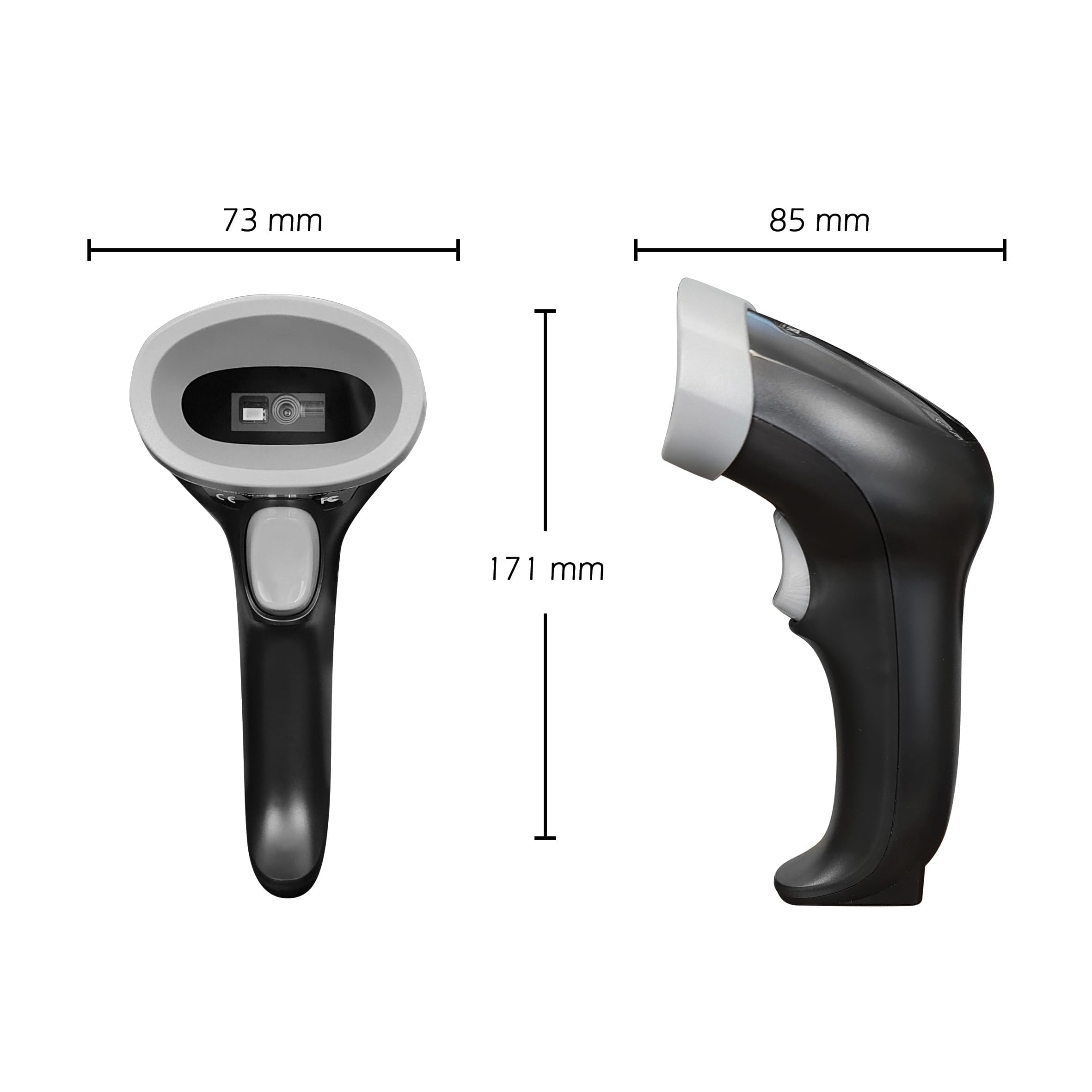 OSCAR Value Your Business UniLite II 2D QR 1D Barcode Scanner, Automatic Area Imager, USB+Virtual COM, With Stand, Scans Screen QR Code, Android, iOS, MacOS, Windows (Black)