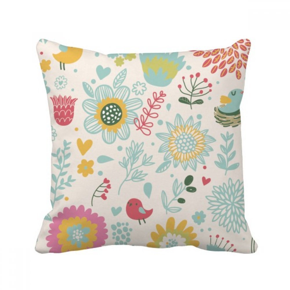 Coussin carré peinture de tournesol multicolore lavable pour canapé chaleureux