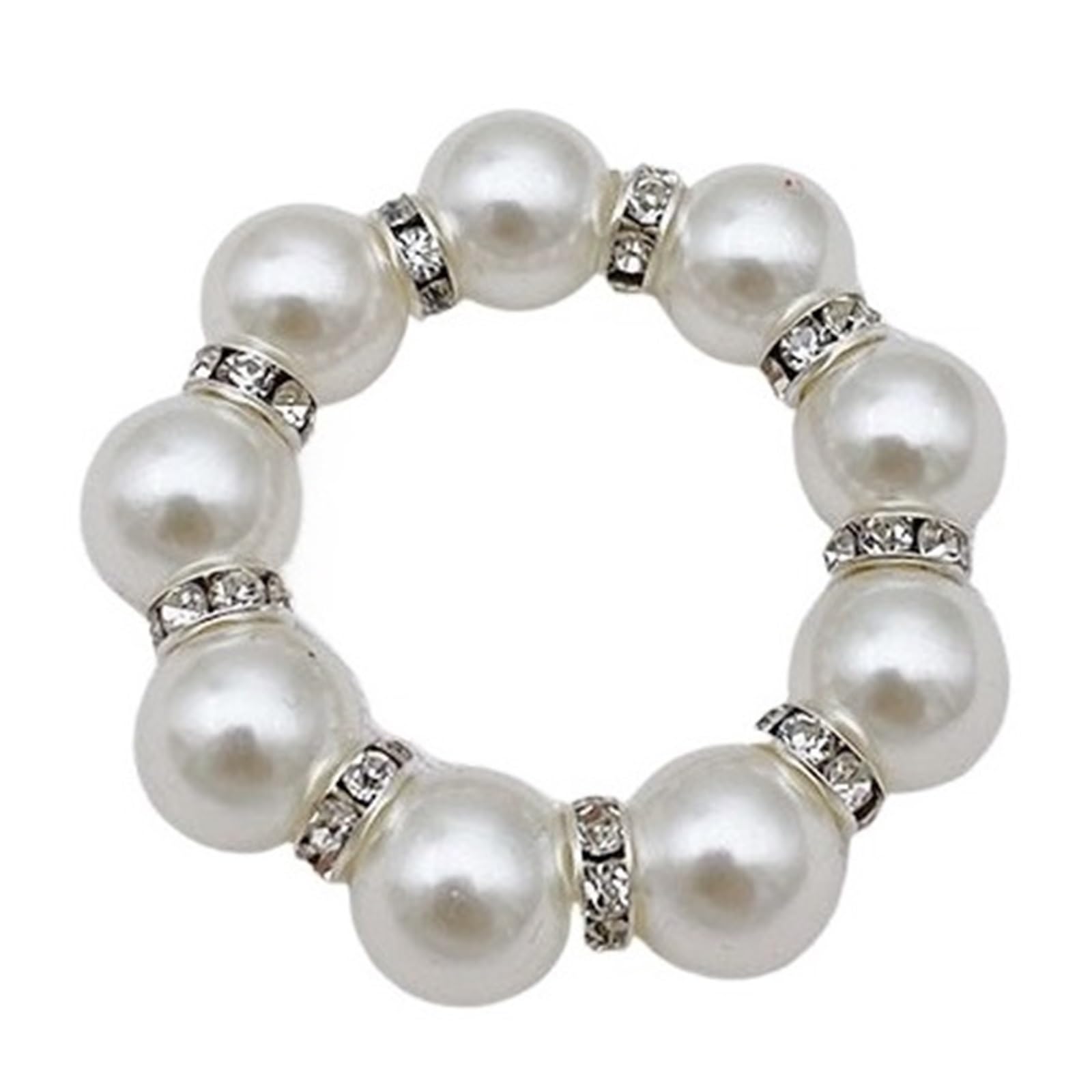 20Pcs Gold Beaded Napkin Rings Pearl Holder Elastic Dinner Banquet Table Decor