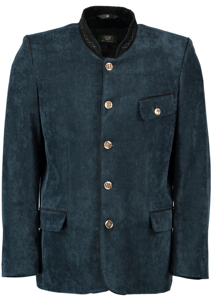 OS Trachten Herren Trachtensakko Janker Trachtenjacke mit Stehkragen Qveyar