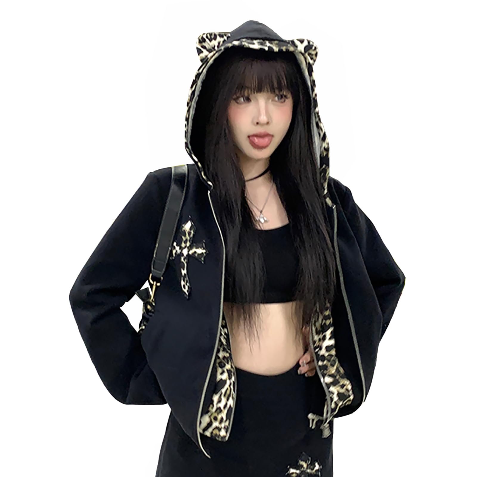 ヒョウ柄フード付きパーカー 楽天市場】フード付き ヒョウ柄 パーカー アウター 防寒 豹