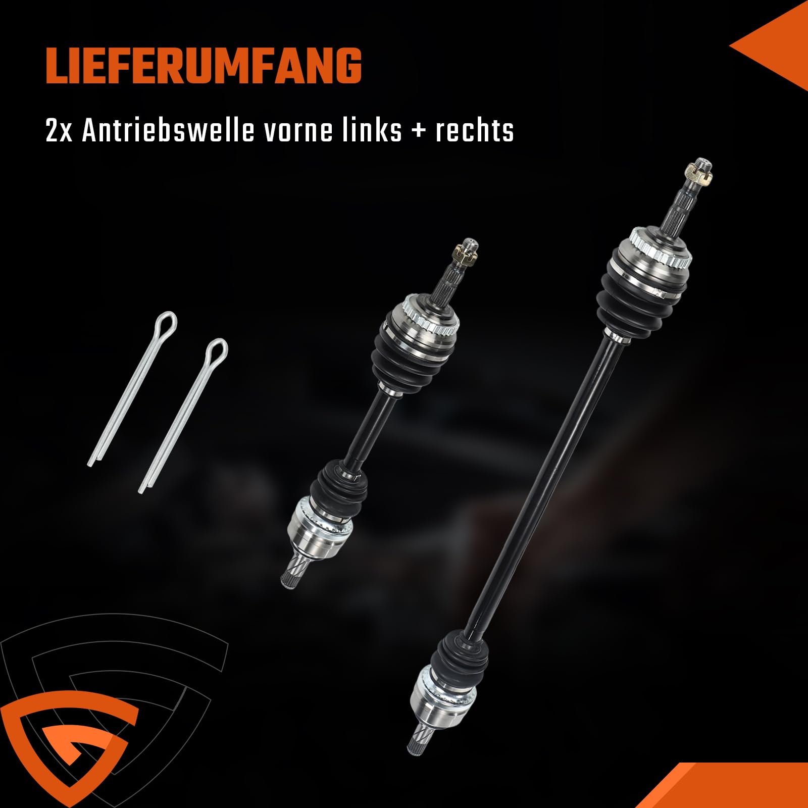 2x Antriebswelle mit ABS-Zahnring links & rechts Gelenkwelle Vorderachse Kompatibel mit Opel Corsa C X01 Kasten/Schrägheck 24427064 26076879