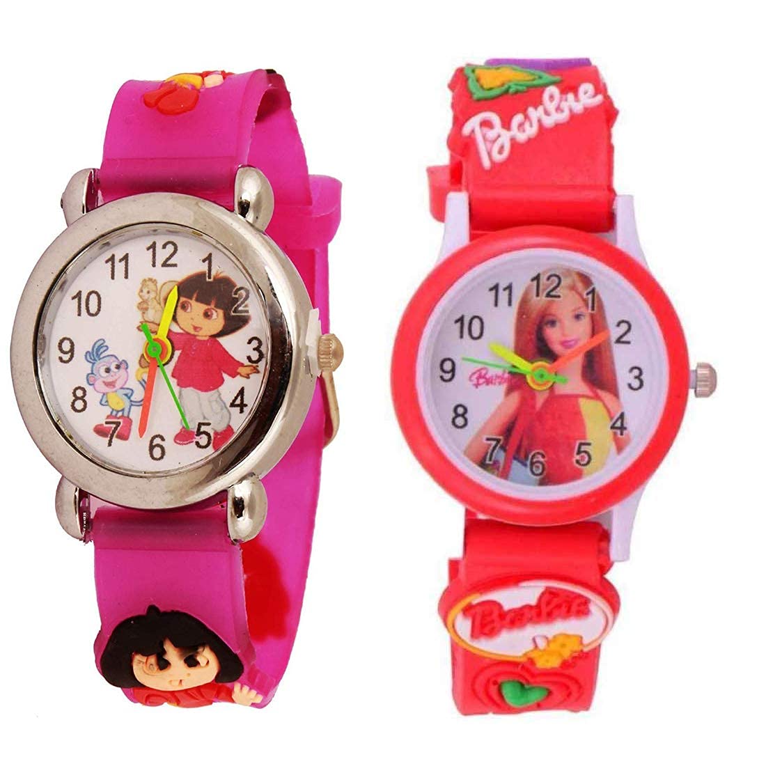 Emartos Analog Unisex-Child Watch (White Dial, Pink & Red Colored Strap) (Pack of 2) (B09DX6LQCZ) Amazon Price History, Amazon Price Tracker