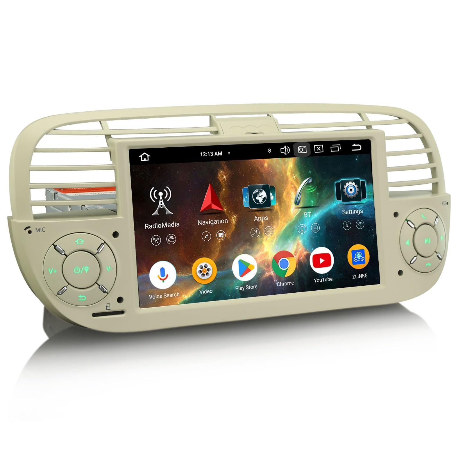 Android 16 Dab+ Autoradio Stéréo Navigateur pour Fiat 500/500C/500S/500E 2008-2015 8-Cœur 4Go+64Go GPS CarPlay sans Fil Android Auto WiFi 4G DSP Bluetooth 5.0 USB FM CANBus 7 Pouces écran Tactile HD