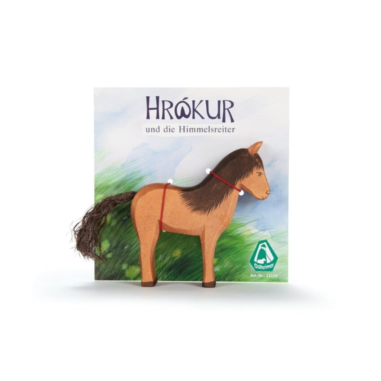 Ostheimer - 11119 - Islandpferd Hrokur, Holz, Handarbeit, 12,2cm x 11,9cm x 3cm