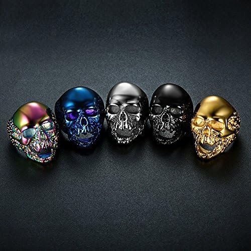 Men's Stainless Steel Gothic Punk Biker Zombie Skull Vintage US Ring Size 7-15