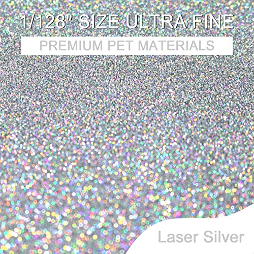 Ceya 3.5oz/ 100g Ultra Fine Glitter Powder Laser Silver Holographic Glitter 1/128” 0.008” 0.2mm for Slime Epoxy Resin Craft Tumbler Jewelry Nail Art Festival Makeup Scrapbook Painting Wedding Cards - Image 2