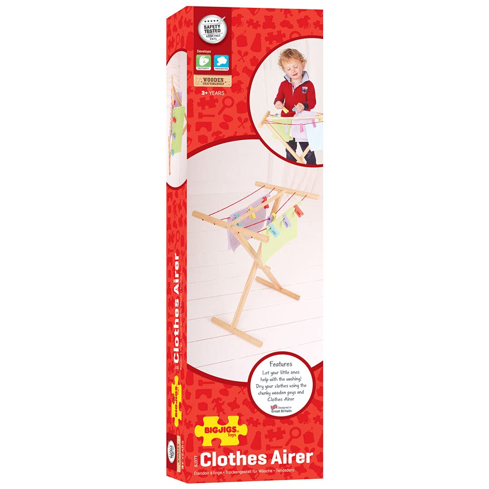 Bigjigs Toys Drewniana Suszarka Do Ubra? Zestaw