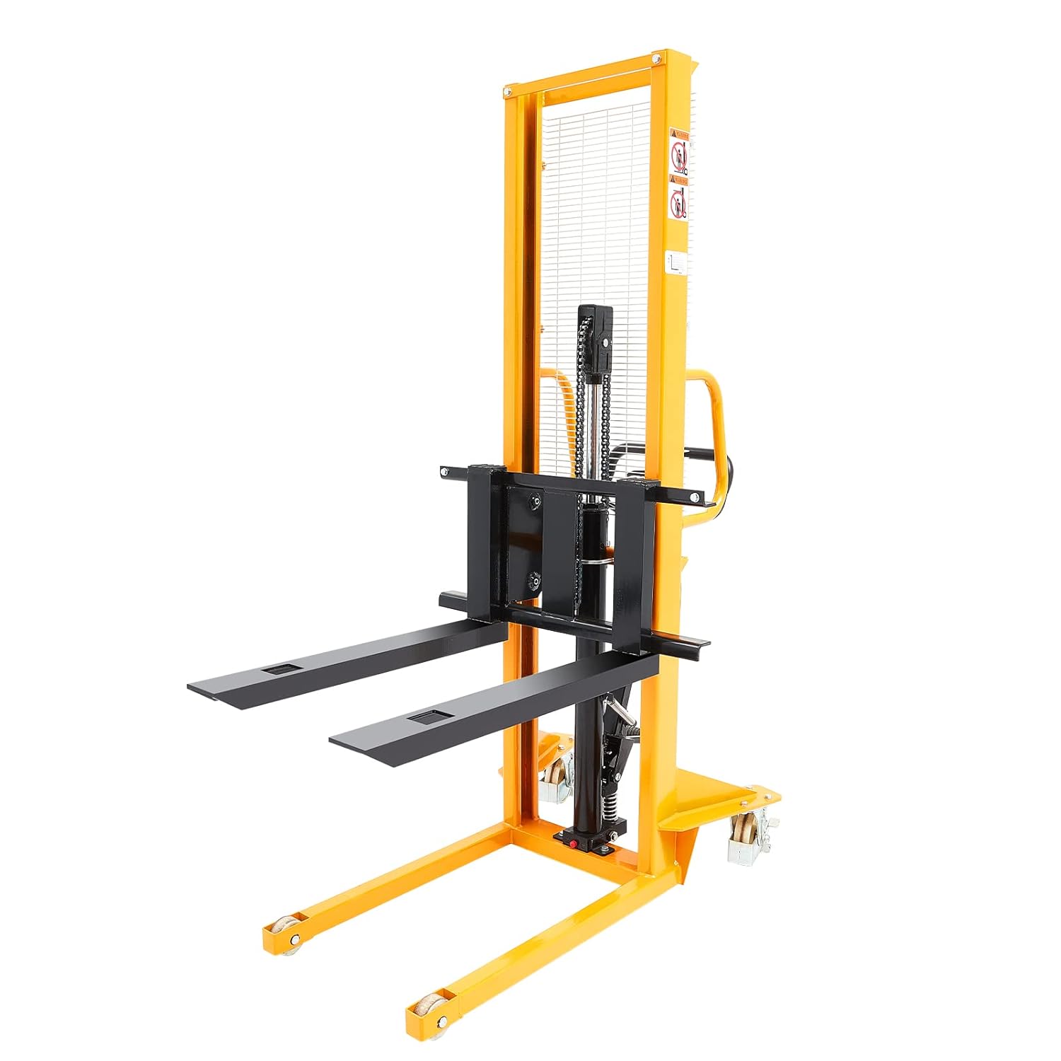 Hand Pallet Stacker - 560 Lb Capacity, 35" Lift Height, Adjustable Forks - Perfect For Warehouses & Factories