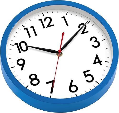 Miniatura 241 de AKCISOT Reloj de pared, moderno y pequeño, funciona con pilas, de 8 pulgadas, silencioso, analógico, clásico, para oficina, hogar, baño, cocina