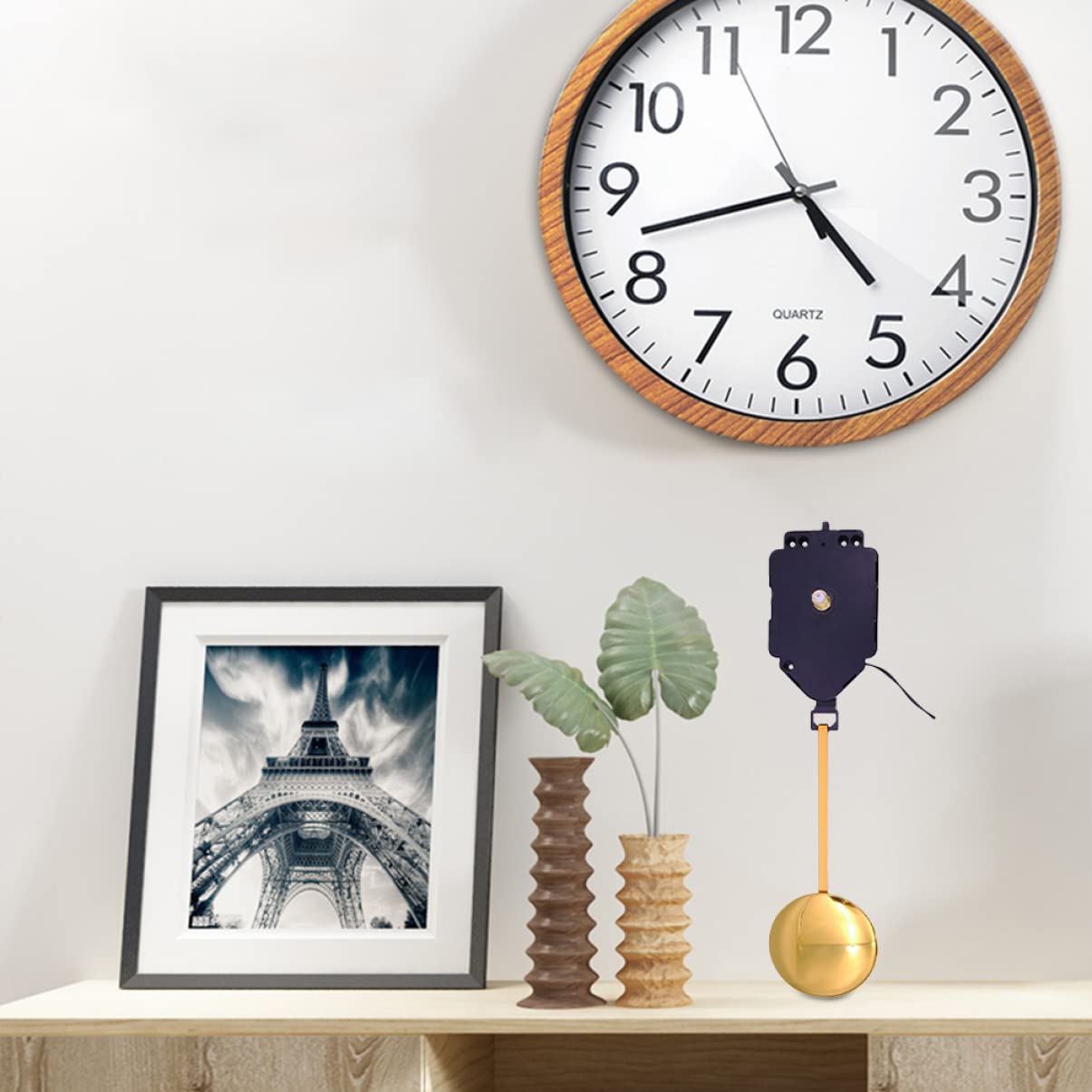 UKCOCO 2sätze Pendeluhrwerk DIY Reparatursatz Mit Musikbox Geräuschloses Uhrwerk Für Wanduhr Inklusive Goldenem Pendel Und Zeigern Für Kreative Uhrenprojekte Und Reparaturen
