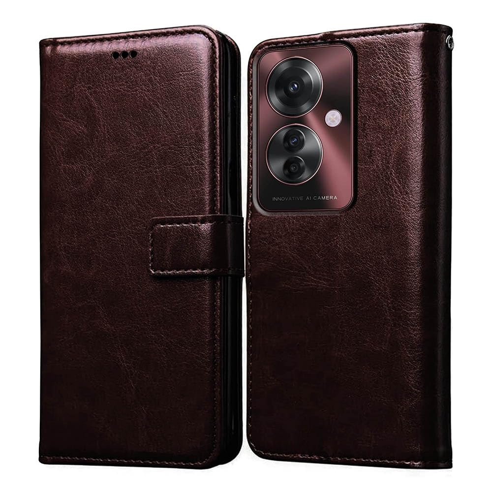 Amazon Brand- Solimo Flip for Oppo F25 Pro 5G (Leather_Coffee) (B0CXXPKLP4) Amazon Price History, Amazon Price Tracker