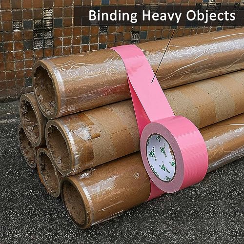 Image of BOMEI PACK Pink Duct Tape, 3Rolls Heavy Duty Strong Industrial Color Duct Tape 9mil x 1.88inch x 30yds for Packing and Repairing