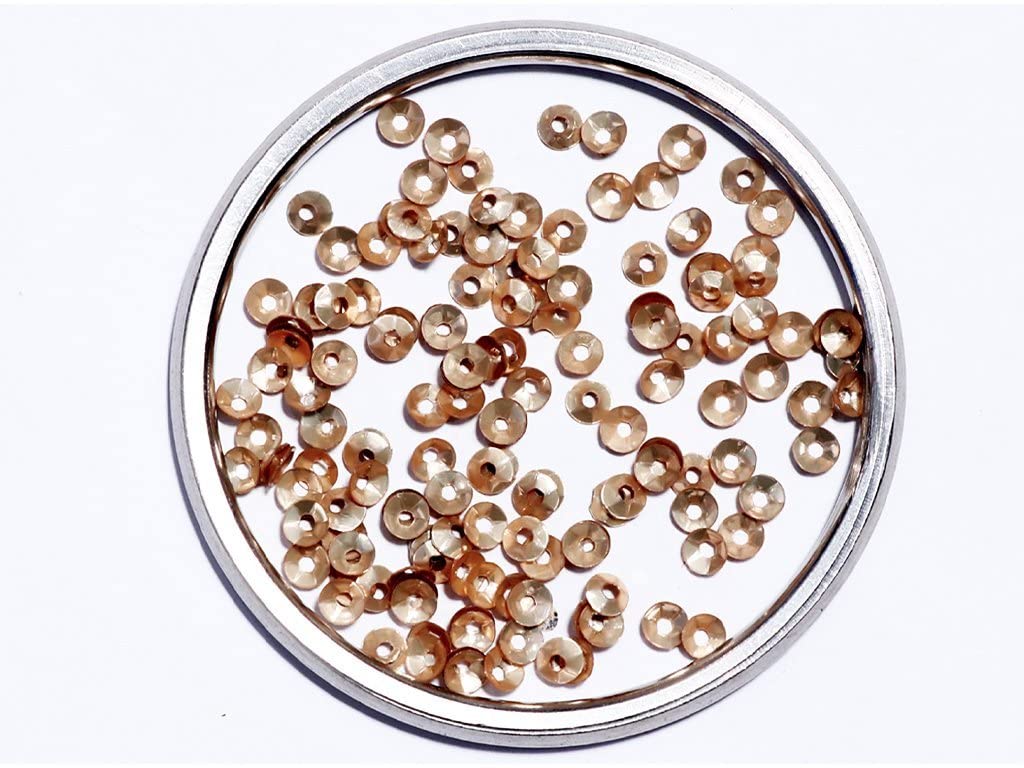 The Design Cart Brown White Centre Hole Bowl Plastic Sequins- 5 mm for Embroidery, Art & Craft, Jewellery Making kit Size-5 mm,Package of 250 Grams-image-9