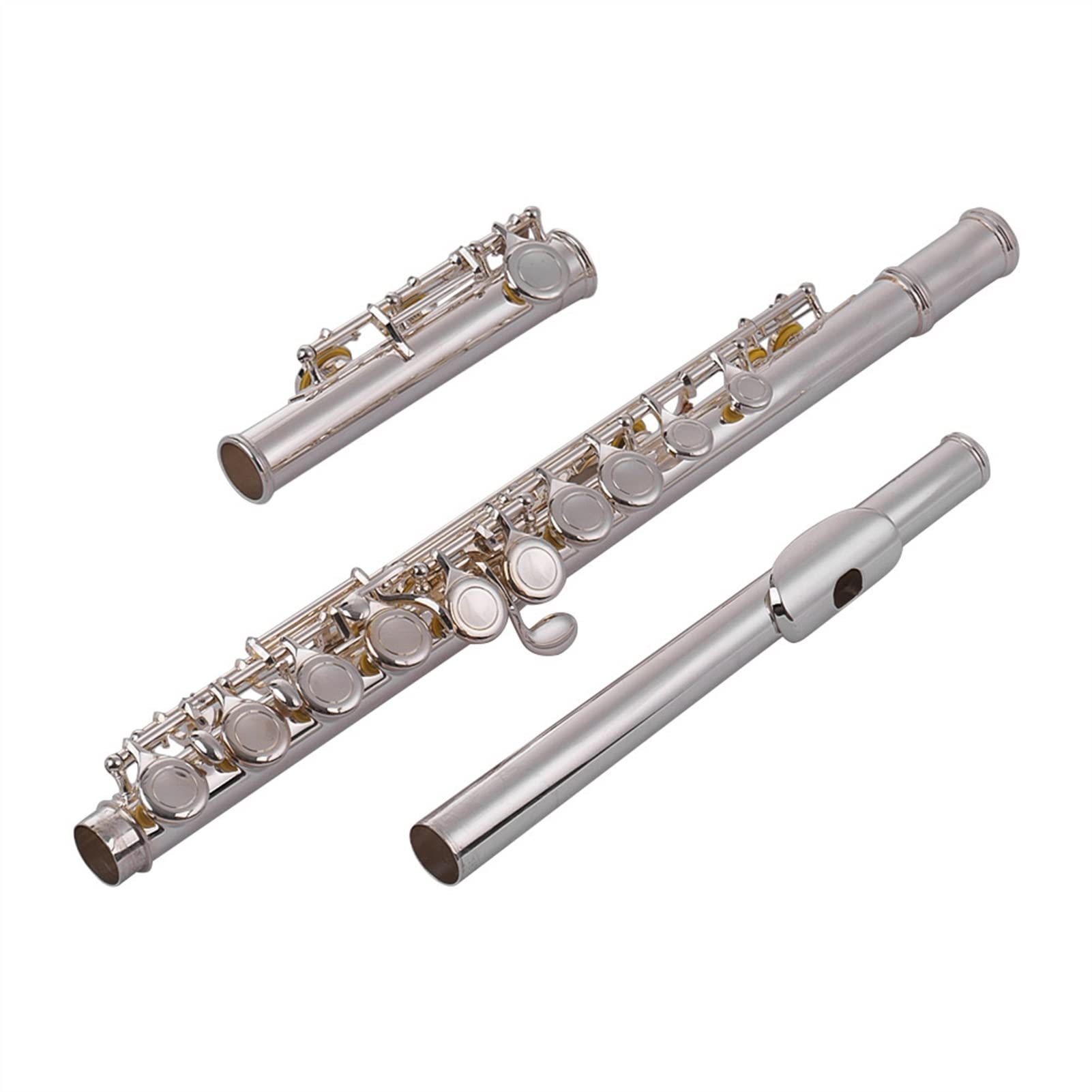 ZUZU Concierto Flauta C Llave Flauta Cuproníquel Plateado 16 Agujeros Cerrados con Estuche Destornillador Instrumentos De Viento Kit Flauta