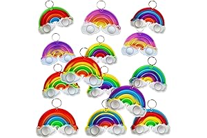 24-Pack MINI RAINBOW POP FIDGET Keychain