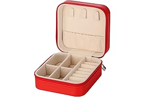 LETURE Red Jewelry Box: Perfect for Travel and Everyday Use