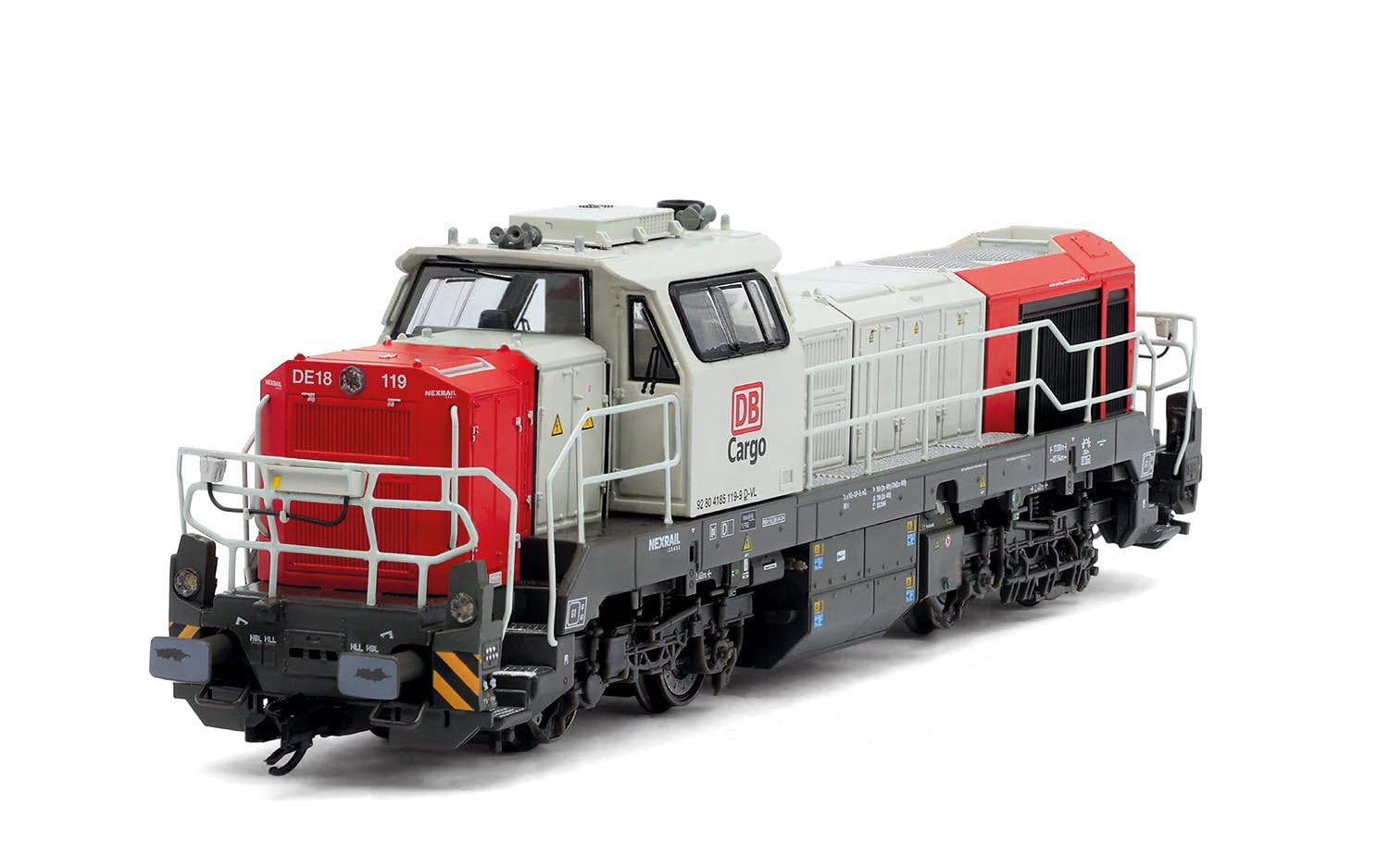 Lokomotywa spalinowa Arnold TT HN9073S DB Cargo, Vossloh DE 18, malowanie czerwono-szare, odcinek VI, z dekoderem dźwięku DCC Lokomotywa elektryczna