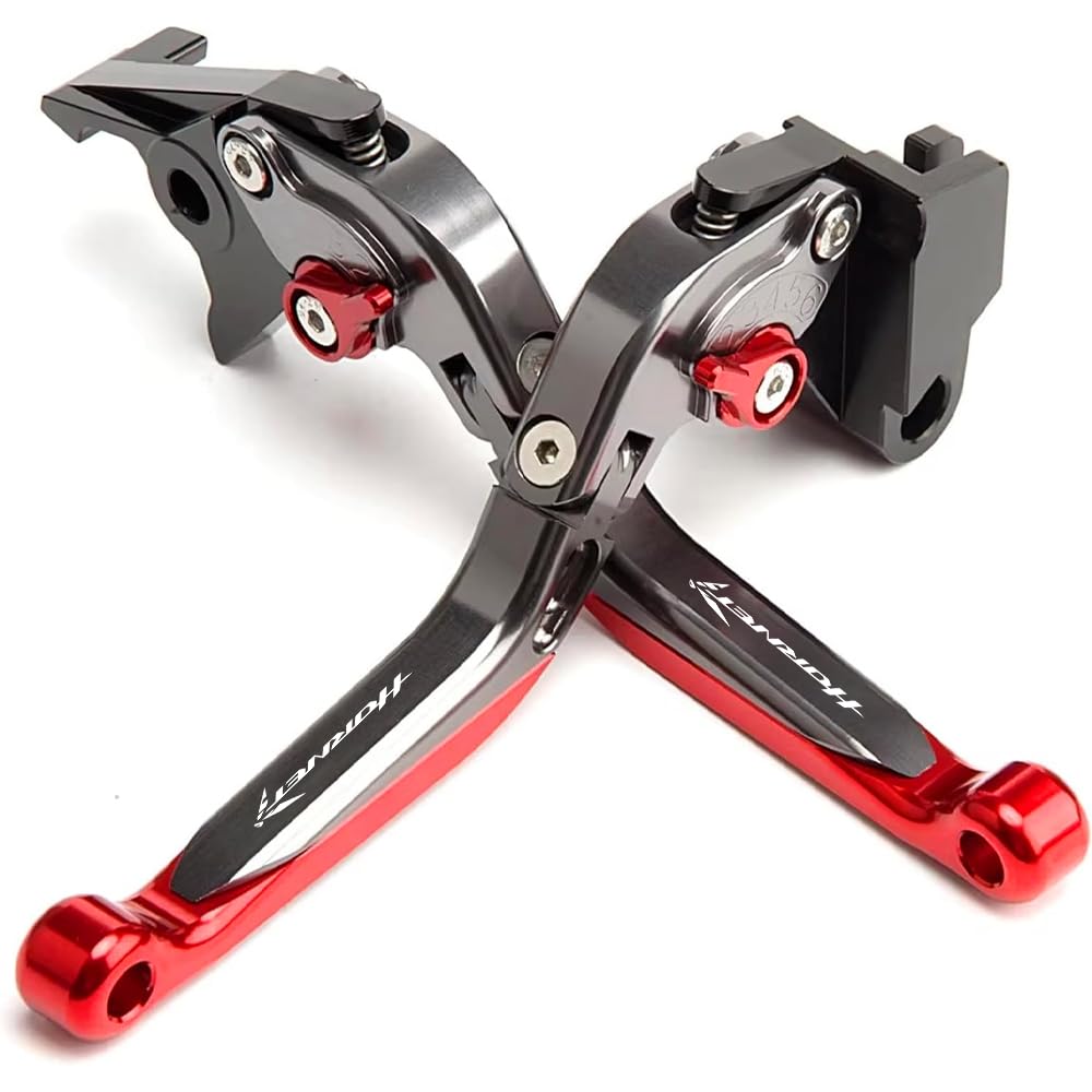 Motorrad verstellbar Klappbarer ausdehnbarer Griff Passend für CB750 HORNET CB 750 Hornet 2023 2024 2025 CNC Bremshebel Bremskupplungshebel Hornet 750 (Rot)